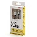 Kabel (2.0) USB-A samec - micro USB samec, 1m, nylonové opletení, stříbrný, LOGO | Repaspoint.cz