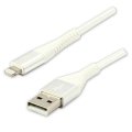 Kabel (2.0) USB-A samec - Apple Lightning samec, 1m, nylonové opletení, bílý, LOGO | Repaspoint.cz